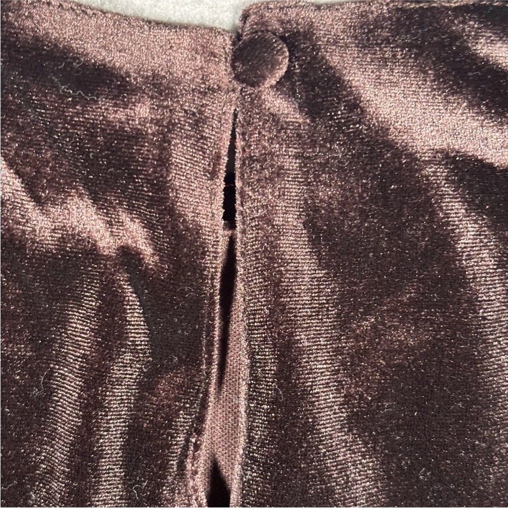Sunday In Brooklyn Anthropologie Velvet Puff Sleeve Top Women’s X-Large Brown - Picture 10 of 12